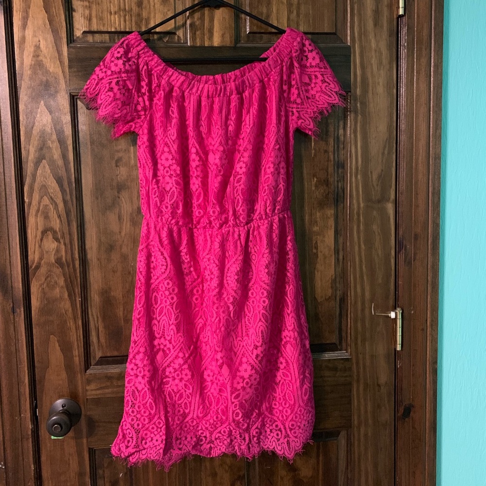 Maurice’s Pink Lace Off Shoulder Dress Size Small